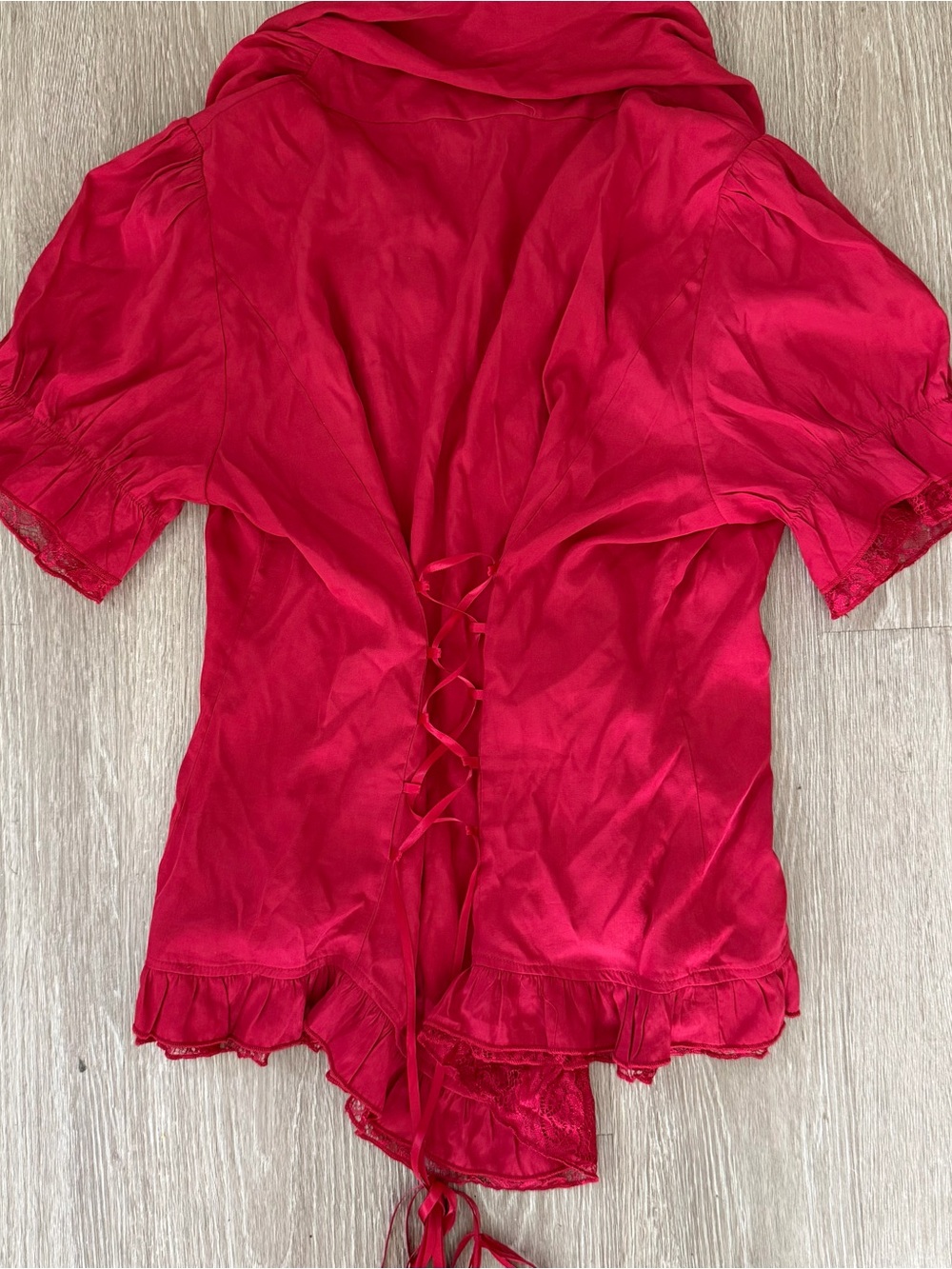 Scarlet Darkness red victorean peasant blouse sz XL - Picture 6 of 8
